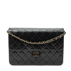 Chanel Vintage Push Lock Straight Flap